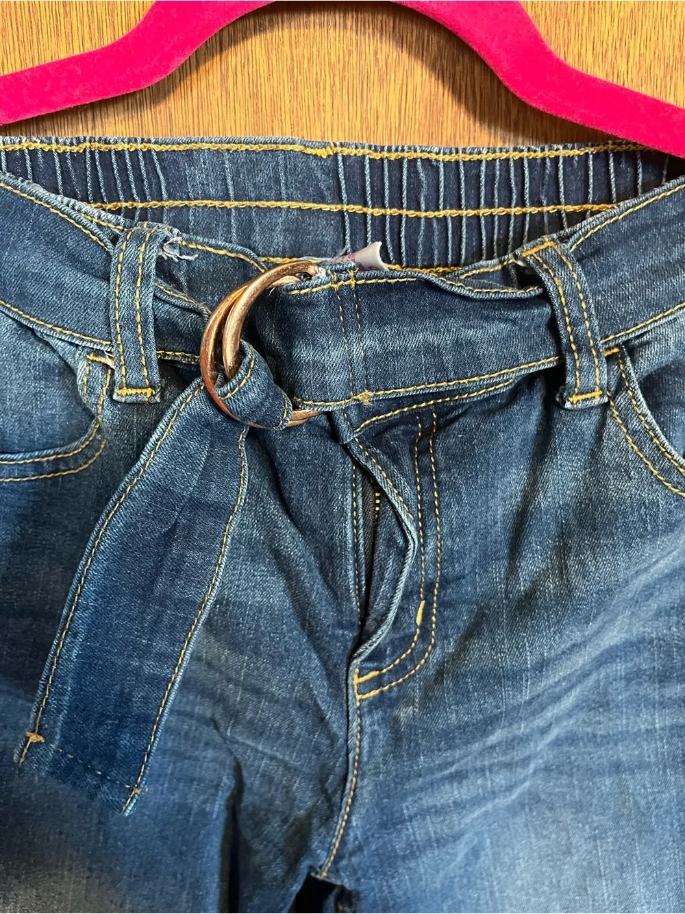 Justice Girls Blue Cargo Jeans with Belt